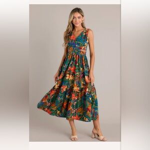 Tropical Print Dress Forum Maxi Dress size medium